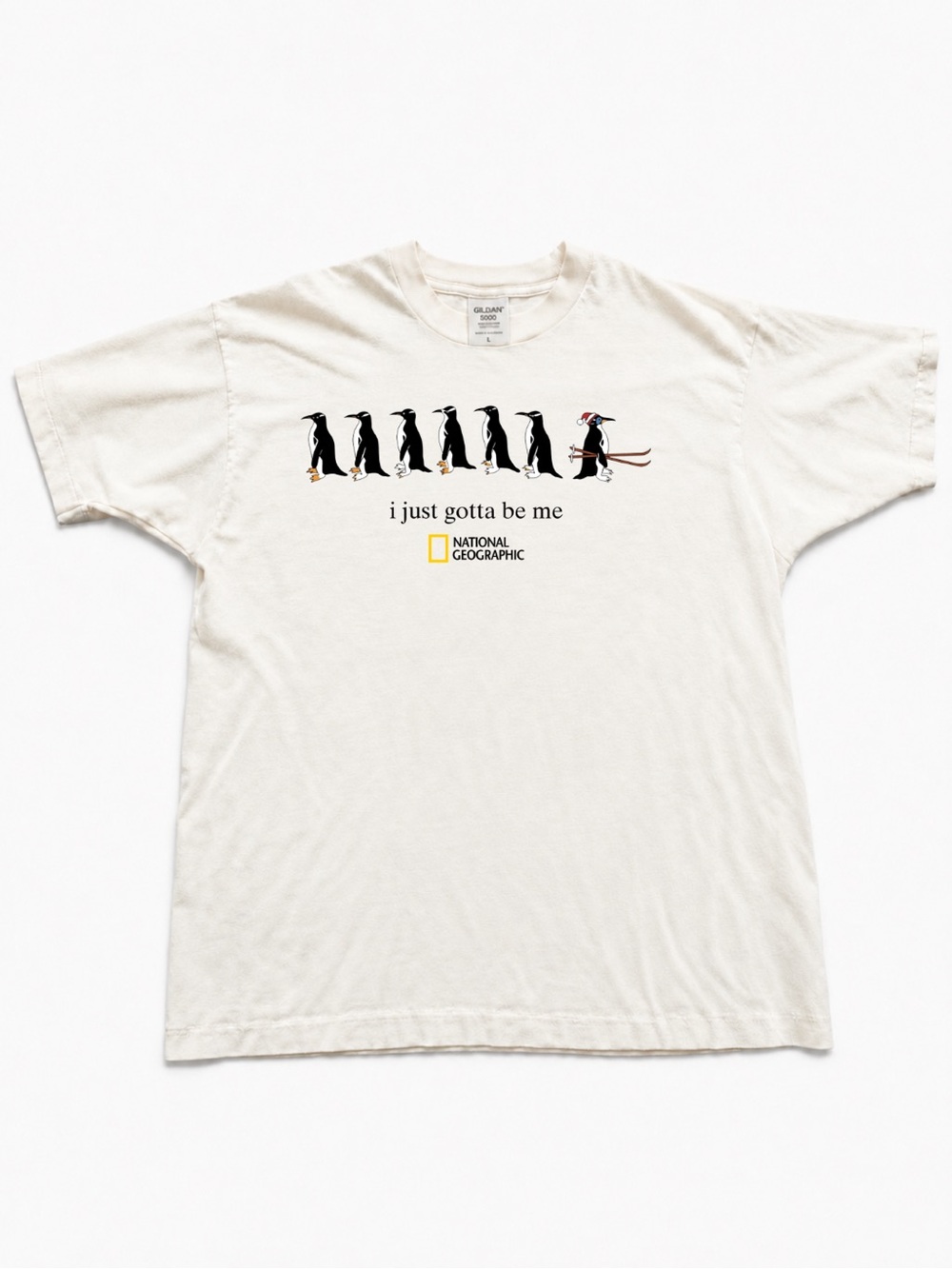 National Geographic White Men’s Penguin Lineup Graphic Tee
